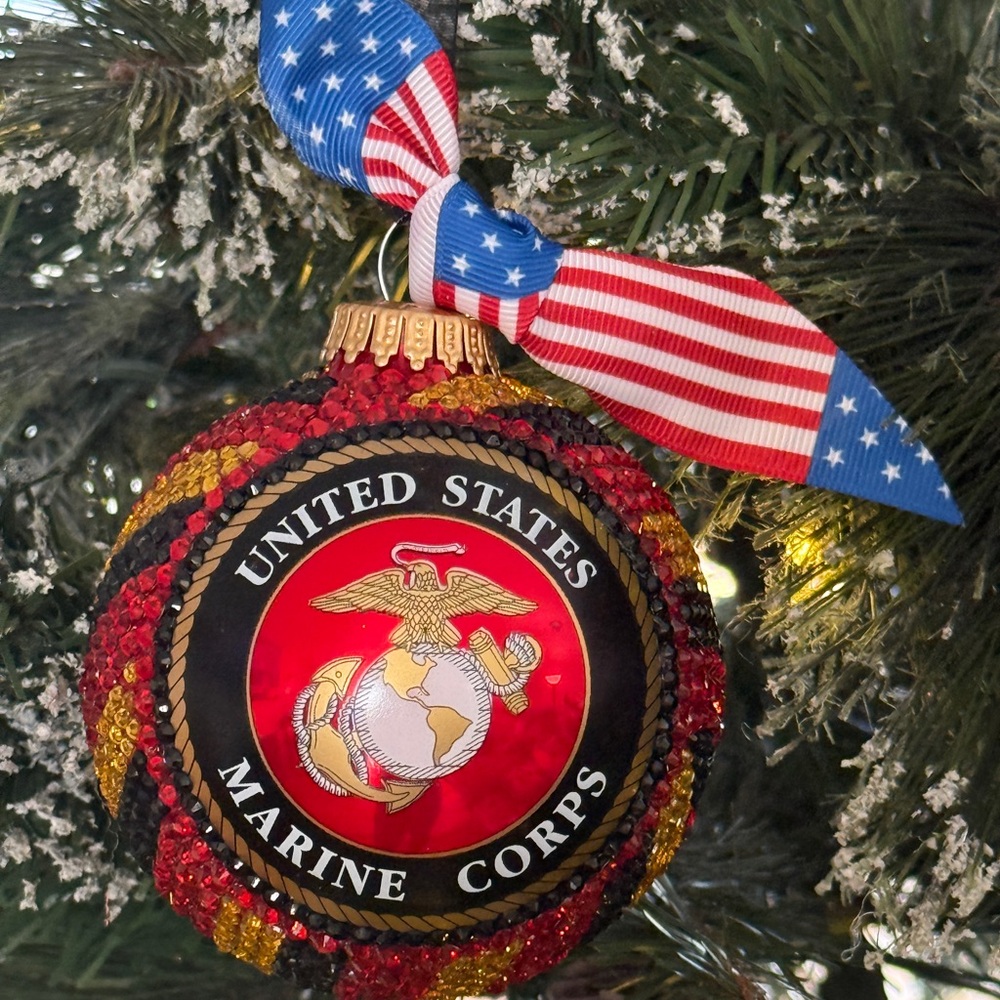 United States Marine Corps Holiday Ornament, Red, Gold, Christmas, Military Gift - Picture 10 of 10